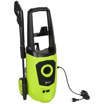 DURHAND Hidrolimpiadora de Alta Presión 1800W con Accesorios Ángulo Ajustable y Parada Automática 33x31,5x80,5 cm Verde y Negro