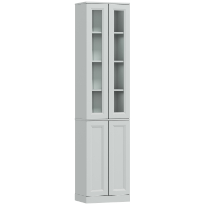 HOMCOM Slim Bathroom Cabinet 6-Tier Adjustable Shelf Dusty Blue