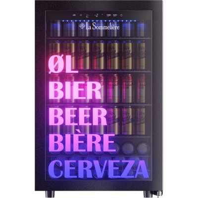 Cave a biere - Pose libre - LA SOMMELIERE - BEER150 - 128 L - Classe C - 54 x 55,3 x 83 cm - Noir