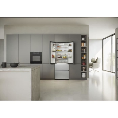 Réfrigérateur Multi-Portes - HAIER - HFR5719ENMG - 446L - No Frost - 4 Portes - Silver - 70x67,5x190 cm