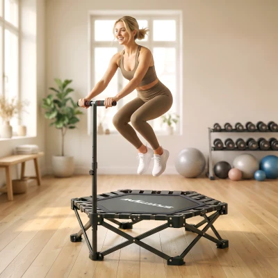 SPORTNOW Mini Trampoline 42" Foldable Adjustable Handle Adult