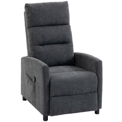 HOMCOM Sillón de Masaje Reclinable con Reposapiés 2 Zonas de Masaje Respaldo Alto Bolsillos Tapizado en Chenilla Gris