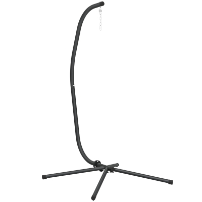 Outsunny Hammock Chair C-Stand with Chain, Black