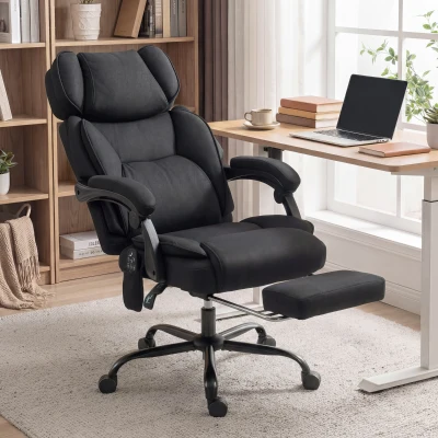 HOMCOM Massage Reclining Office Chair Heated Swivel Black