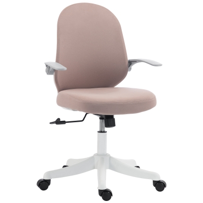 HOMCOM Sedia da Ufficio Ergonomica, Braccioli Ribaltabili, Rosa