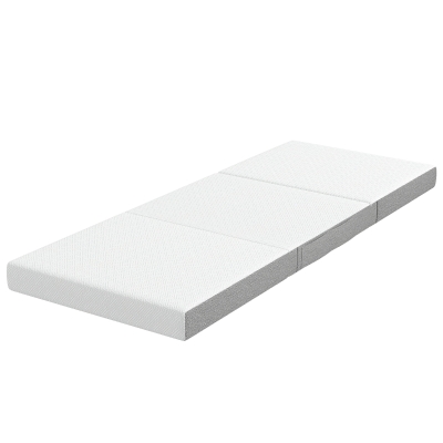 HOMCOM Materasso Pieghevole 195x75 cm in Memory Foam, Bianco
