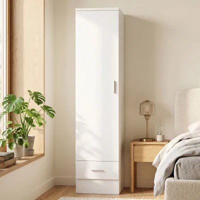 HOMCOM Armadio Guardaroba per Camera da Letto, Bianco