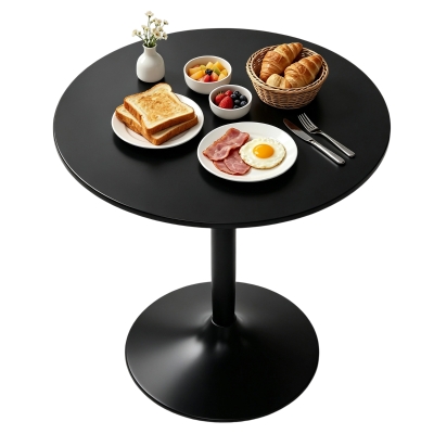 HOMCOM Minimalistic Dining Table 75H x Φ70cm Black
