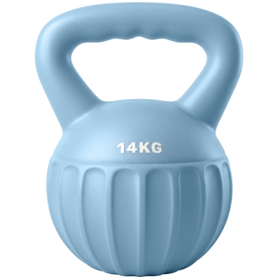 SPORTNOW Kettlebell 14kg Bleu Poignée Antidérapante Musculation