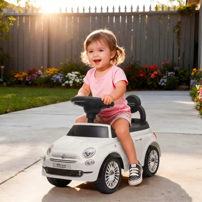 AIYAPLAY Voiture Pousser Enfant Fiat 12-36M Musique Coffre Blanc
