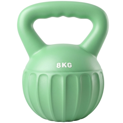 SPORTNOW Kettlebell 8kg Poignée Antidérapante Musculation Vert