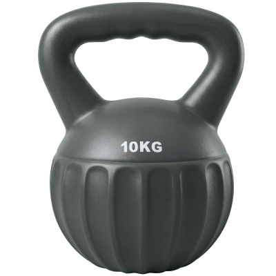SPORTNOW Kettlebell 10kg Poignée Antidérapante Musculation Gris