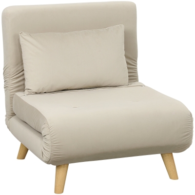 HOMCOM Poltrona 2-in-1, Poltrona Relax, Cama de Hóspedes, 72 cm x 78 cm x 79 cm, Cinza