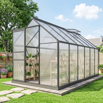 Outsunny Serra da giardino 190x375x199cm Trasparente
