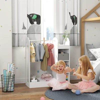 AIYAPLAY Attaccapanni per Bambini con Scatole e Specchio, Bianco