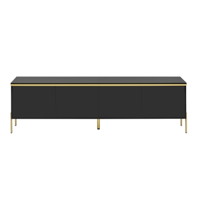 Spacious TV Stand with 4-Door Storage, 170L x 38W x 50H cm, Black