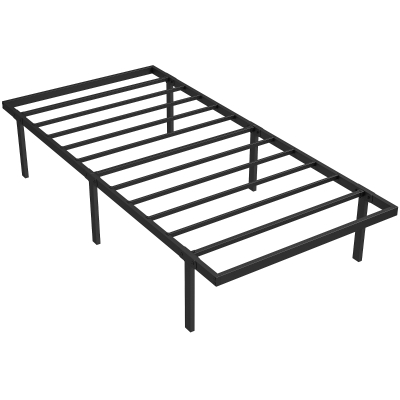 HOMCOM Single Metal Bed Frame Underbed Storage 3ft Black
