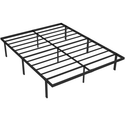 HOMCOM King Bed Frame Metal Platform Underbed Storage 5ft Black