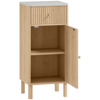 HOMCOM Mobiletto per bagno 36x30x80cm Rovere