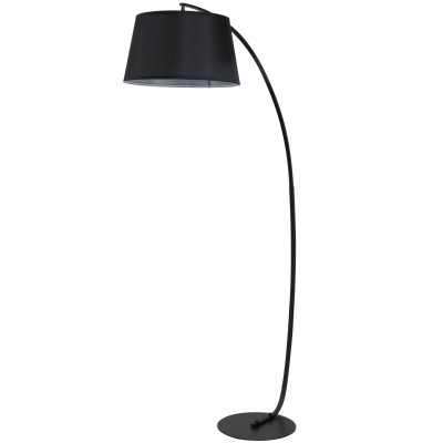 HOMCOM Lámpara de Pie Arco con Pantalla de Tela para Salón con Casquillo E27 (Bombilla no Incluida) Interruptor de Pedal Negro