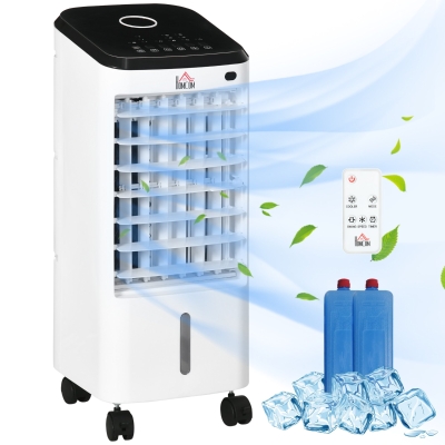 HOMCOM Raffrescatore Evaporativo in ABS, 65W, 24.5x27x60 cm