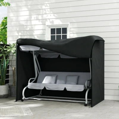 Outsunny Abdeckung für Hollywoodschaukel, wasserdicht, Polyester, 220x125x172cm, Schwarz