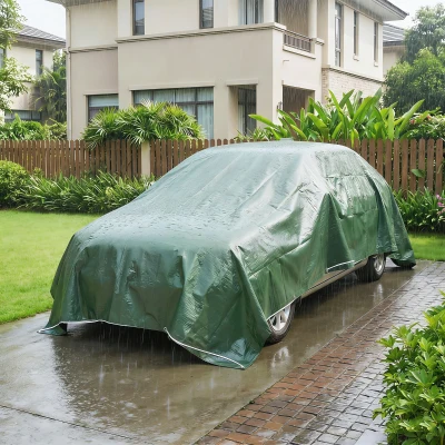 Outsunny Lona Impermeable Exterior 4x6 m Toldo PE 90 g/m² Protección UV con Ojales Reforzados para Leña Muebles de Jardín Verde