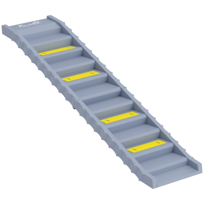 PawHut Rampa para Perros Plegable 154 cm Rampa para Perros para Coche Cama con 10 Escalones Antideslizantes Carga 25 kg Gris