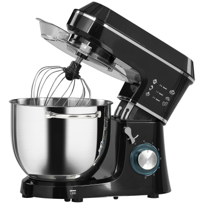 HOMCOM Küchenmaschine Knetmaschine mit 7L Edelstahlschüssel 1400W mit Kippkopf, Knethaken, Schneebesen, Rührbesen