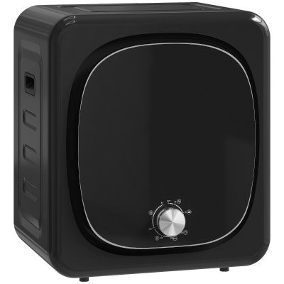 HOMCOM Secadora de Evacuación 3 kg 800W Función Antiarrugas Función Esterilizar 5 Programas Carga Frontal 48x40x56 cm Negro