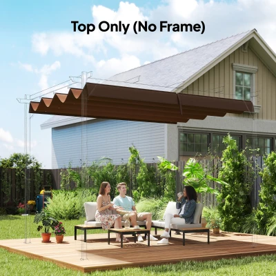 Outsunny Retractable Pergola Roof UV30+ Coffee 2.85x2m
