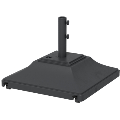 Outsunny Parasol Base 60kg Fillable with Wheels Black