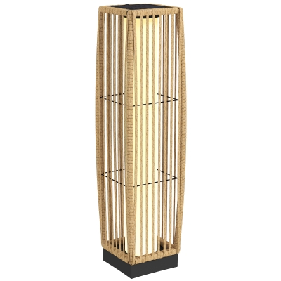 Outsunny Lanterne Rotin Solaire LED Extérieur IP44 Sable