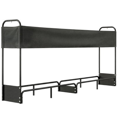 Outsunny Range Bûches Extérieur 260cm 600D Oxford Noir
