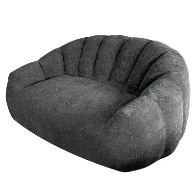 Oversized 2 Seater Bean Bag Sofa with High-Density Sponge, 140L x 98W x 61H cm, Gray