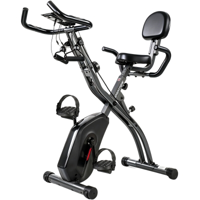 SPORTNOW Vélo d’Appartement 3-en-1 Pliable LCD Bluetooth Silencieux