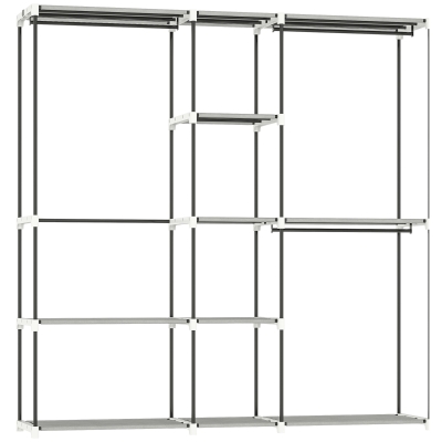 HOMCOM Armoire Ouverte Métal Gris Clair 8 Étagères 182x43x185 cm