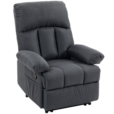 HOMCOM Sillón de Masaje Sillón Relax Reclinable con 8 Puntos de Masaje Función de Calefacción 85x93x103 cm Gris
