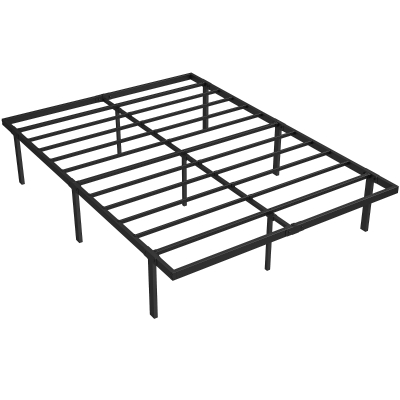 HOMCOM Double Metal Bed Frame Underbed Storage 4ft6 Black