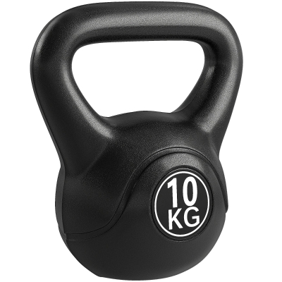 HOMCOM Kettlebell Kugelhantel 10 kg Gewicht-Hantel mit Sand befüllt für Anfänger Schwarz