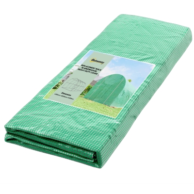 Outsunny Gewächshausfolie 4 x 2 m, wasserdicht Gartenfolie mit Tür, 8 Fenster, UV Schutz, Reißfest Polyethylen NUR Folie Grün