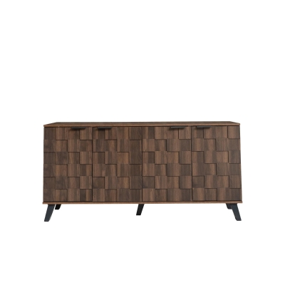 Generous 4-Door Sideboard with Adjustable Shelves, 150L x 35W x 78H cm, Wood
