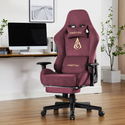 Sedia da gaming con poggiapiedi, Rosso