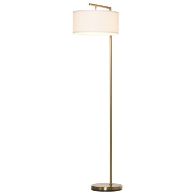 HOMCOM Lampada da terra 47cm x 37cm x 153cm Oro, Bianco