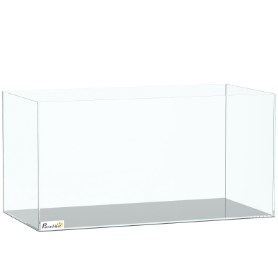 PawHut Acuario de Pecera 51 L Pecera de Cristal con Alfombrilla Protectora para Peces Camarones y Tortugas Transparente