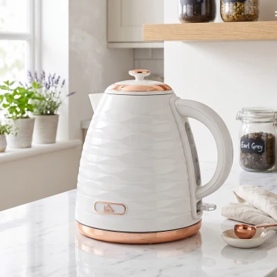 HOMCOM Electric Kettle 3kW Cordless Removable Filter Beige