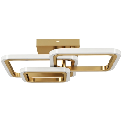 HOMCOM LED-plafondlamp 40W 4300LM 3500K/4500K/6000K plafondlamp 3-hoekige woonkamerlamp, 48 x 46 x 13 cm, goud