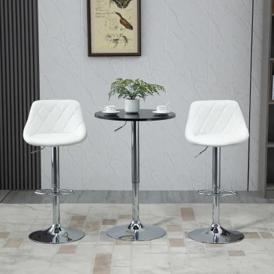 HOMCOM bartafel met draaibaar blad in hoogte verstelbaar zwart 61 x 70-90cm