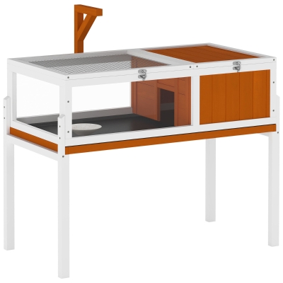 PawHut Casa per tartarughe 104cm x 53cm x 82cm Bianco e arancione
