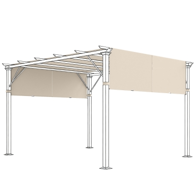 Outsunny Telo per Gazebo Pergola 3x3 m in Poliestere color Kaki